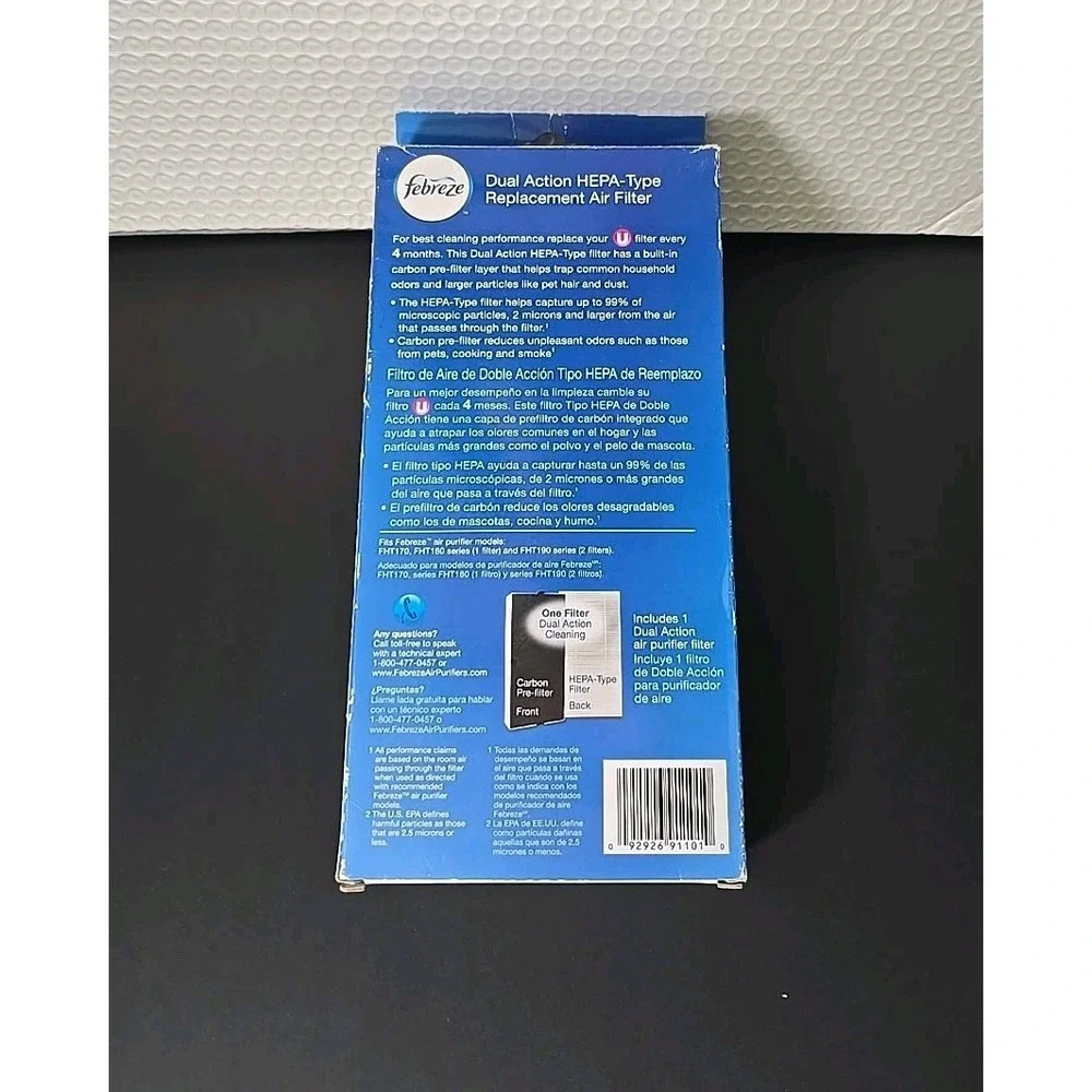 Febreze HEPA-Type U Air Dual Action Purifier Replacement Filter FRF101B New